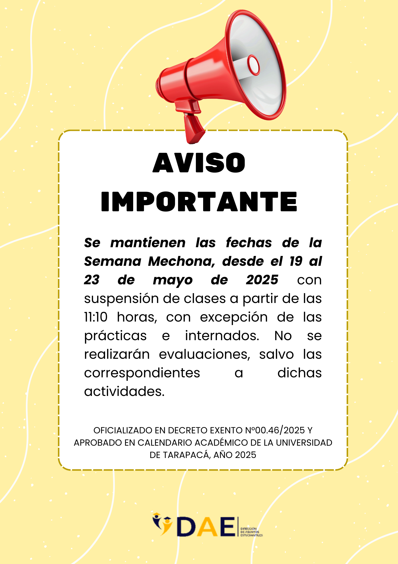 Informativo DAE por Semana Mechona