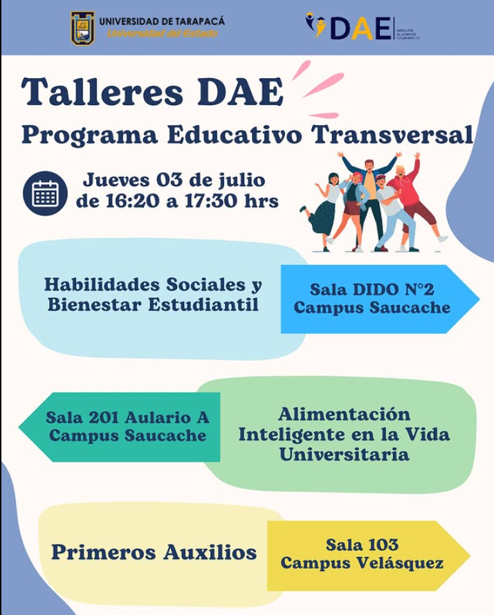 Participa en los Talleres DAE del Programa Educativo Transversal
