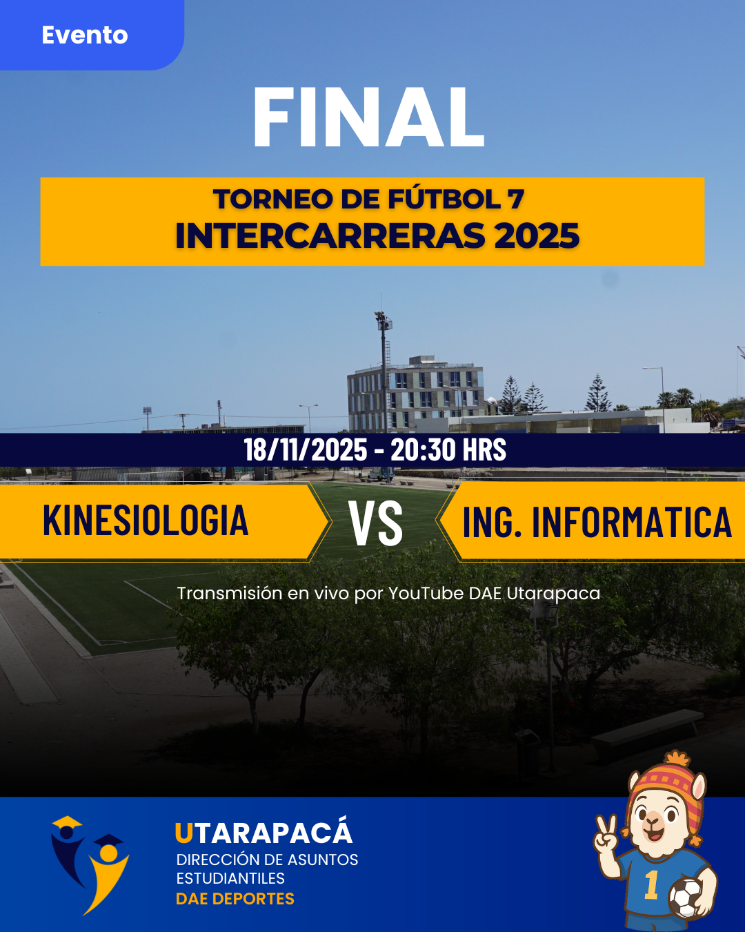 UTA define a sus finalistas del Torneo de Fútbol 7 Intercarreras 2025